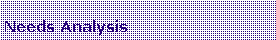 Text Box: Needs Analysis