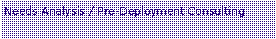 Text Box: Needs Analysis / Pre-Deployment Consulting