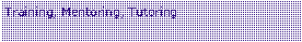 Text Box: Training, Mentoring, Tutoring